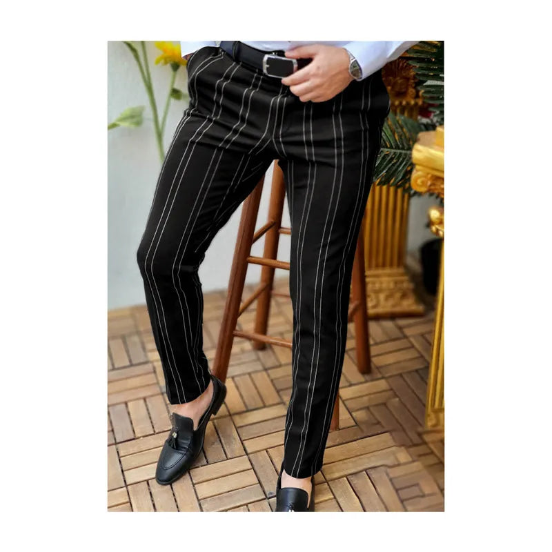 Men's Plaid Dress Pants Hot Sales Formal Business Checked Trousers Anti-Wrinkle Plain Dyed Colored Chino 3XL for Outdoor Jogging
