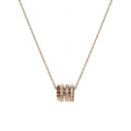 Dingchao Rose Gold Titanium Steel Necklace Women's Luxury Design No Fade Diamond Pendant Adjustable Length Fashion Jewelry