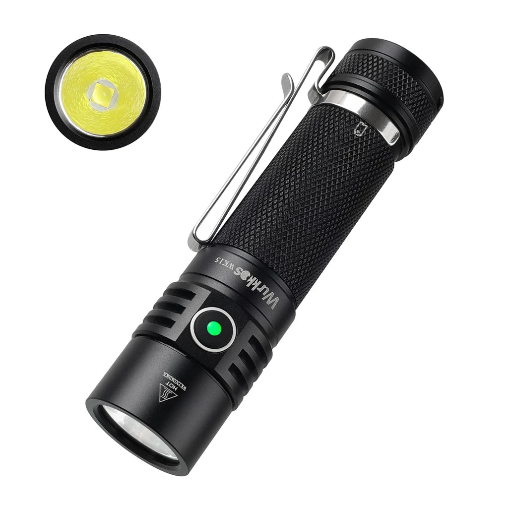 Wurkkos WK15 3000LM Powerful XHP50.2 USB-C Rechargeable Tactical Flashlight Torch 21700 Reverse Charging EDC"