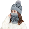 Winter Mohair Knit Beanie Hat Neck Warmer Set Cute Slouchy Thick Fleece Lined Ski Hat Neck Warmer