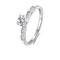 Wholesale 925 Sterling Silver 0.5 Carat Moissanite Engagement Wedding Ring with Tiny Zircon for Women