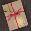 500PCS/Roll Brown Paper Flower and Plant Sticker for Gift Packaging Handwritten Message Self-adhesive Label Sealing Decoration