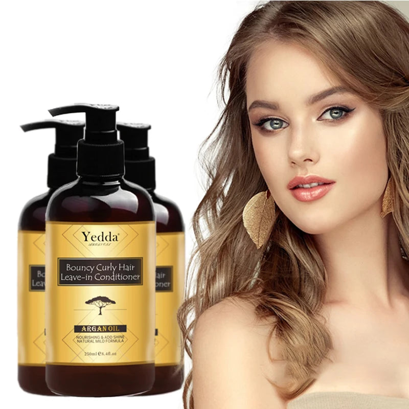 Self-owned Brand Moroccan Organic Argan Oil Leave-in Cream Conditioner Anti-Dandruff Nourishing African Curly Hair Repair