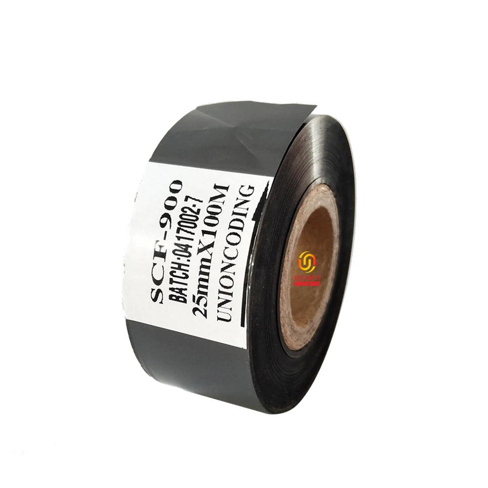 UnionCoding SCF900 Paper Leather Printed Date Ribbon Black Color Lc1 Hot Stamp Ribbon