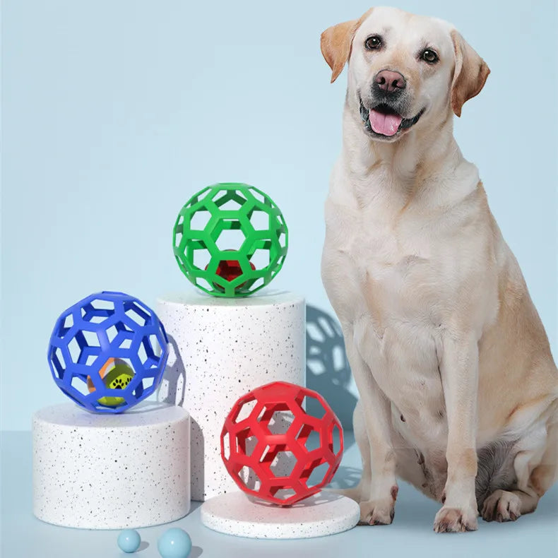 Pet Products .com 2023 Ultra Dog Ball Bite-Resistant TPR Plastic Training Toy with Geometric Puzzle Chew Toy for Dogs