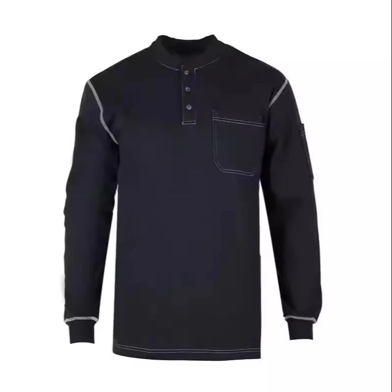Wholesale 100% Cotton Workwear Lightweight Fire-Resistant Long Sleeves Shirt with Anti-Static Features