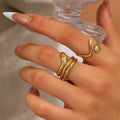 2 Pcs/Set Stainless Steel Adjustable Snake Rings for Women Trendy Ladies Waterproof Finger Ring 2025 Fashion Female Hand Jewelry
