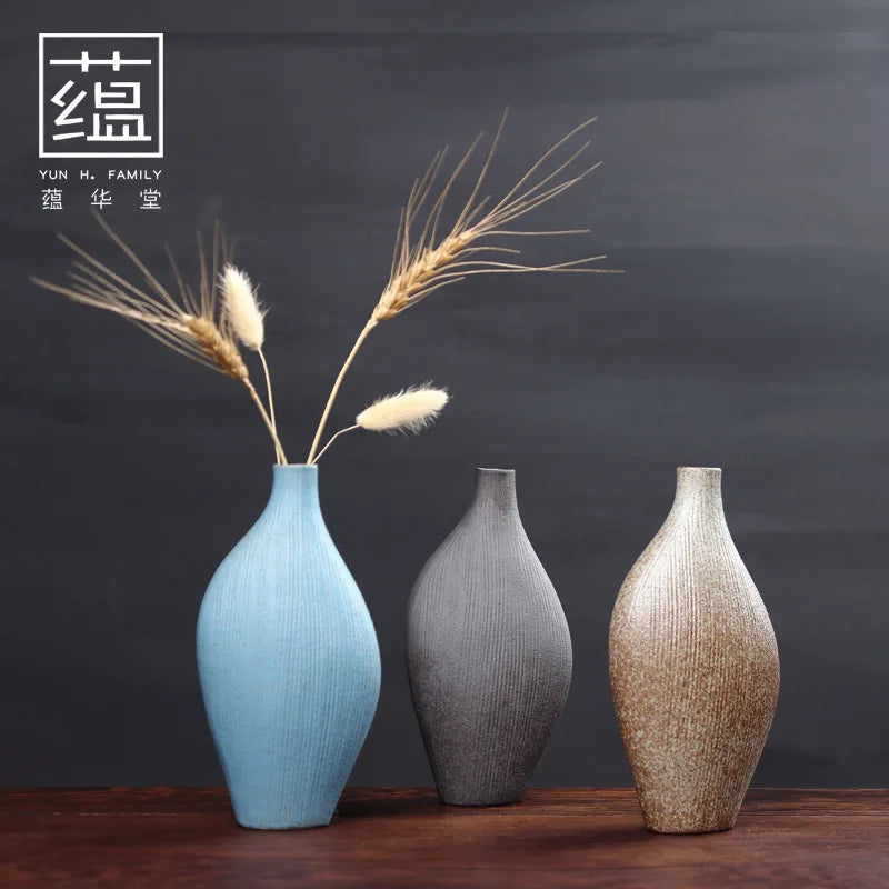 Stoneware Vase Japanese Retro Mini Floret Creative Porcelain Bottle Tea Ceremony Crafts Hydroponic Flower Pot
