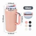 Customize 64oz High-Capacity Stainless Steel Vacuum Insulated Double Wall Water Thermo With Handle and Straw Traveling Kettle
