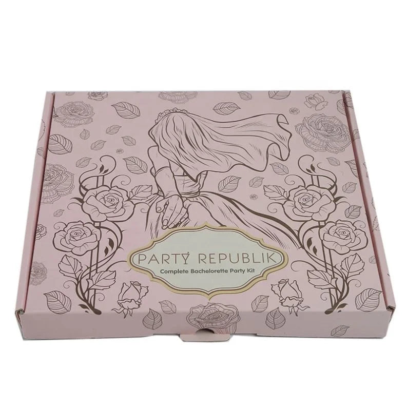 Laminated Corrugated pink Abaya Costume Packaging Dress Apparel Mailing Box Clothing Shipping Box for Packing Delivery