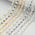 C356 1m/Lot 18K Gold Rhodium Plated Copper Zircon Nickel Free Handmade DIY Jewelry Making Bracelet Necklace Accessories Chain