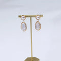 Zhuji Luxury 10-11mm White Keshi Pearl Earrings for Women-Wedding Engagement Gift