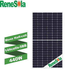 Renesola Hot Sale 5bb Half Cell Perc 144cells Monocrystlline Solar Panel 440W