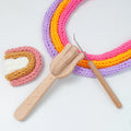 Multifunctional Handmade Wooden Knitting Fork Knit Hook Set for DIY Bracelet Craft Braiding Beech Wood Weaving Tools Custom Logo