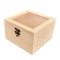 Unfinished Wooden Display Box with Glass Top Hinged LidSmall Wood Keepsake Storage Box Jewelry Gift Box