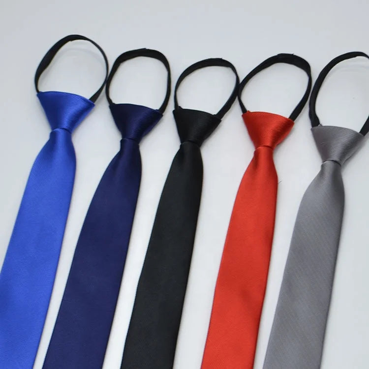 High Grade Hot Sale Solid Zipper Necktie 5cm Popular Zip Neckties Slim Skinny Student Zipper Ties