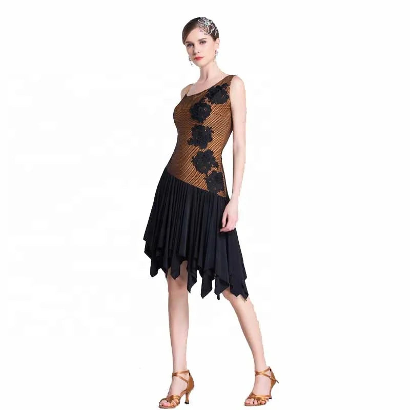 LP-1802 Yundance New Style Dance National Standard Latin Dance Practice Dress Female Adult Samba Cha-cha Training Dress for Sale