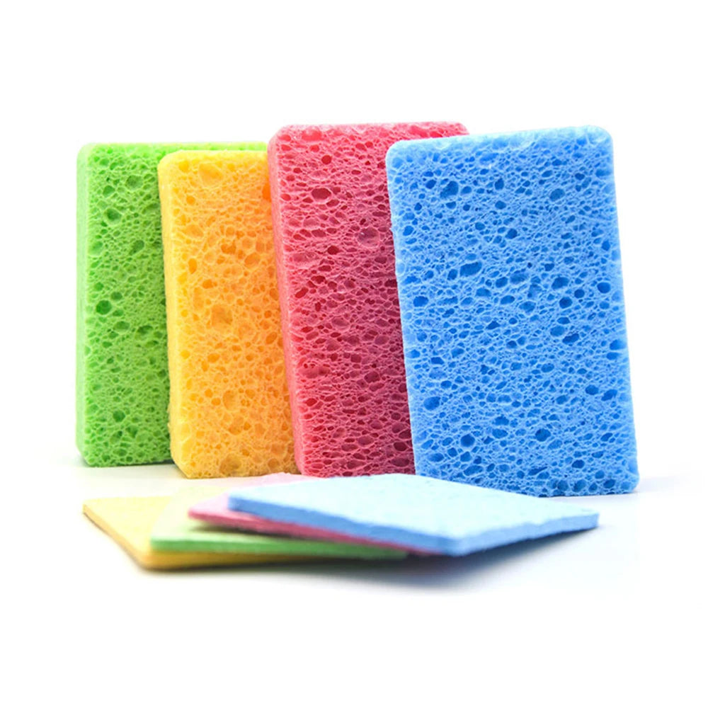 Biodegradable Wood Pulp Dishwashing Scrubber  Natural Pop up Cellulose Compressed Sponges Soft Absorbent Cleaning Sponges