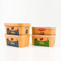 Green Peak Factory Custom Logo Disposable Takeaway Food Packaging 500ml 650ml 750ml 1000ml Rectangle Salad Paper Bowl Lids Sushi