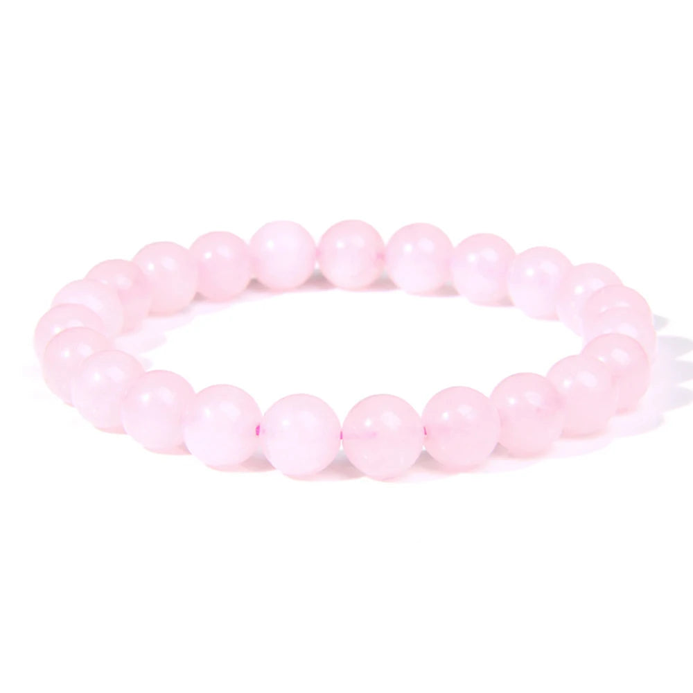 Wholesale Natural Stone Beads 6mm 8mm 10mm Agate Hand String Trendy Gold Plated Gemstone Crystal Stretch Bracelets for Women