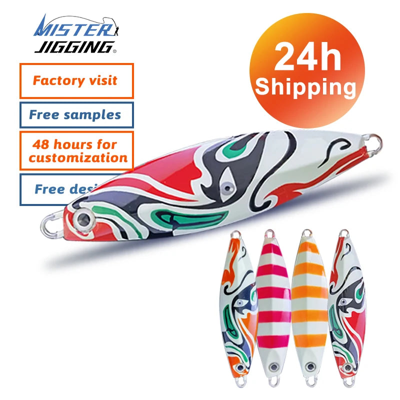 MISTER JIGGING 24h Fast Shipping 150g 200g Artificial Hard Bait Slow Jig Fishing Lead Jig Metal Fishing Lures Trade