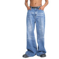 2024 Quality Heavyweight Stack Jeans Men Streetstyle Men Jeans Loose Fit Blue Jeans for Man