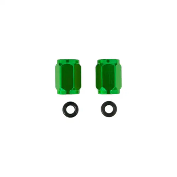 Green Tire Valve Cap Pair