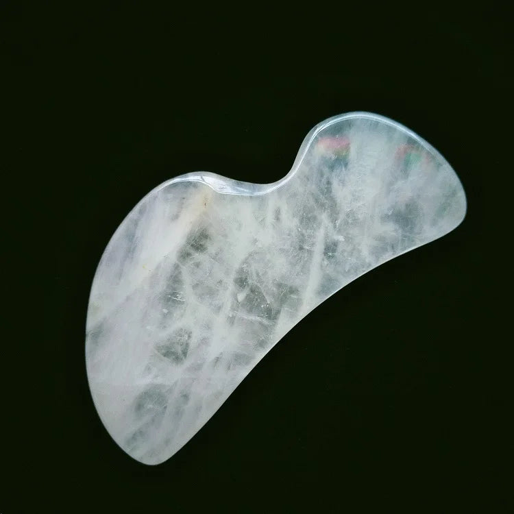 DIY Natural Clear Quartz Gua Sha Tool Massage Board With Smooth Edge Head Massager