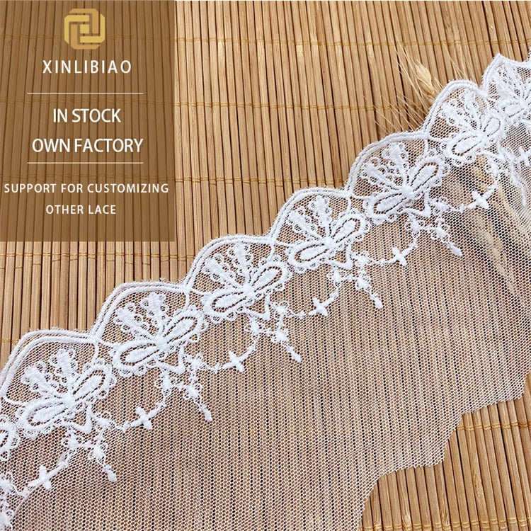 Water Soluble Lace Milk Silk Bar Code Embroidered Fabric for DIY Wedding Clothing Accessories