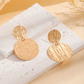 European American High-End All-Match Geometric Pendant Earrings Female Niche Design Disc Stitching Metal for Fashion Styling
