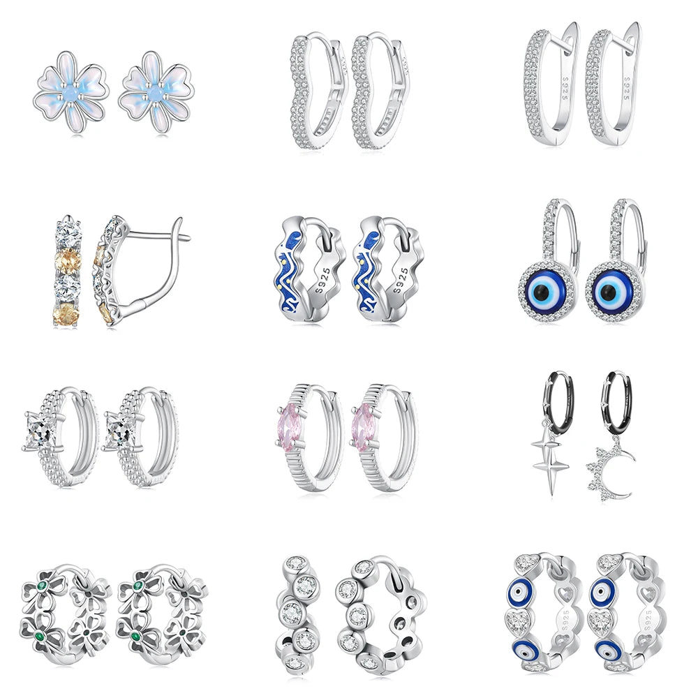 New Arrival Sterling Silver 925 Fine Jewellery Zircon Earring 925 Sterling Silver Cz Flower Cute Stud Earrings for Women