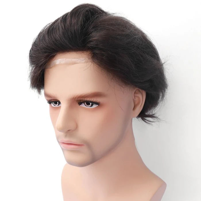 Human Hair Men Lace Toupeec Super Fine Mono Hair System High Quality and Durable Lace Toupee Virgin Remy Indian for Men 1 Pc