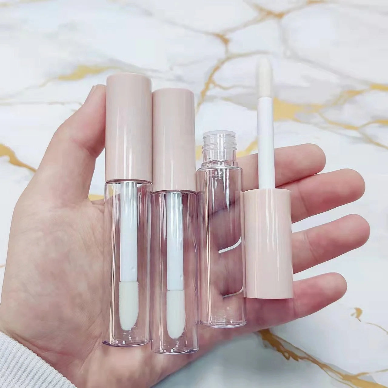 Makeup Chubby Empty Round Lip Gloss Container Tubes Unique Clear Lipgloss Tubes Lip Balm Container