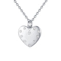 925 Sterling Silver Micro Inlay CZ Diamond Heart Shape Pendant Necklace for Women