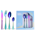Hot Selling Luxury Flatware Set Stainless Steel Cutlery with Black and Gold Finish Mirror Polish for Dinner Box Included