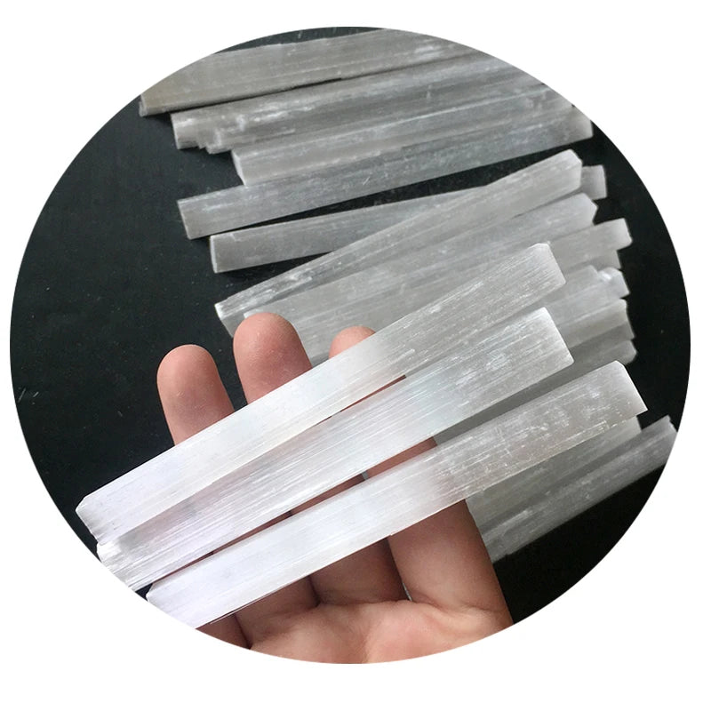 Natural Selenite Sticks Wands Energy Raw Stone Rough Stones Selenite