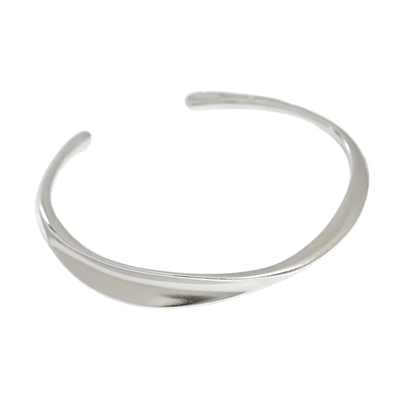 S925 Sterling Silver Adjustable Cuff Bracelet Individuality Gifts for Unisex