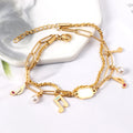 Fashion Jewelry Women Stainless Steel Bracelet Charm 18k Gold Plated Female Chain Bracelets Geometric Bracelet