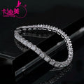 Hip Hop Iced Out Silver925 Moissanite Tennis Chain Bracelet 3mm 4mm 5mm VVS White Round Synthetic Diamond Bling Jewelry