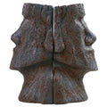 Resin Ancient Facial Shape Statue Hand-painted Stone-like Texture Indoor Study Room Artistic Book Storage and Arrangement