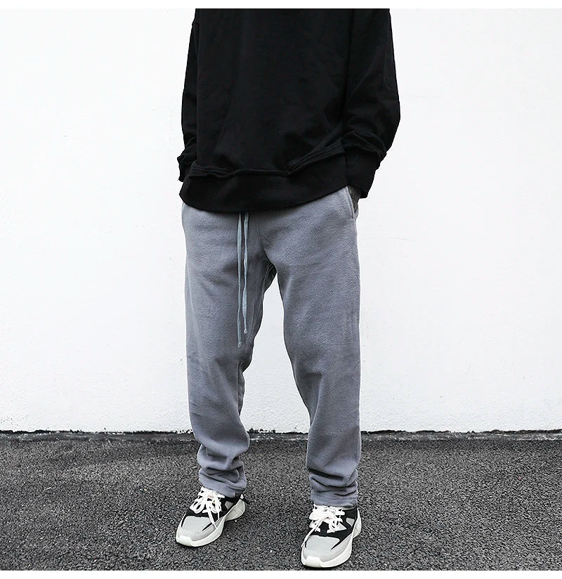 OEM Custom  Trousers for Men Streetwear Winter Stock Polar Fleece Pants