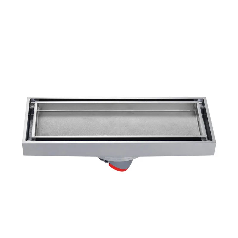 Long Floor Drain Watermark Stainless Steel Linear Tile Inserts Shower Drain Bathroom Concealed Removal Floor Drainage