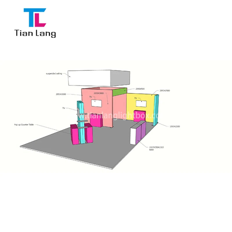 Custom Modular Trade Show Light Booth Light Box Car Accord Modification Education Aluminum Profile Trade Show Equipment