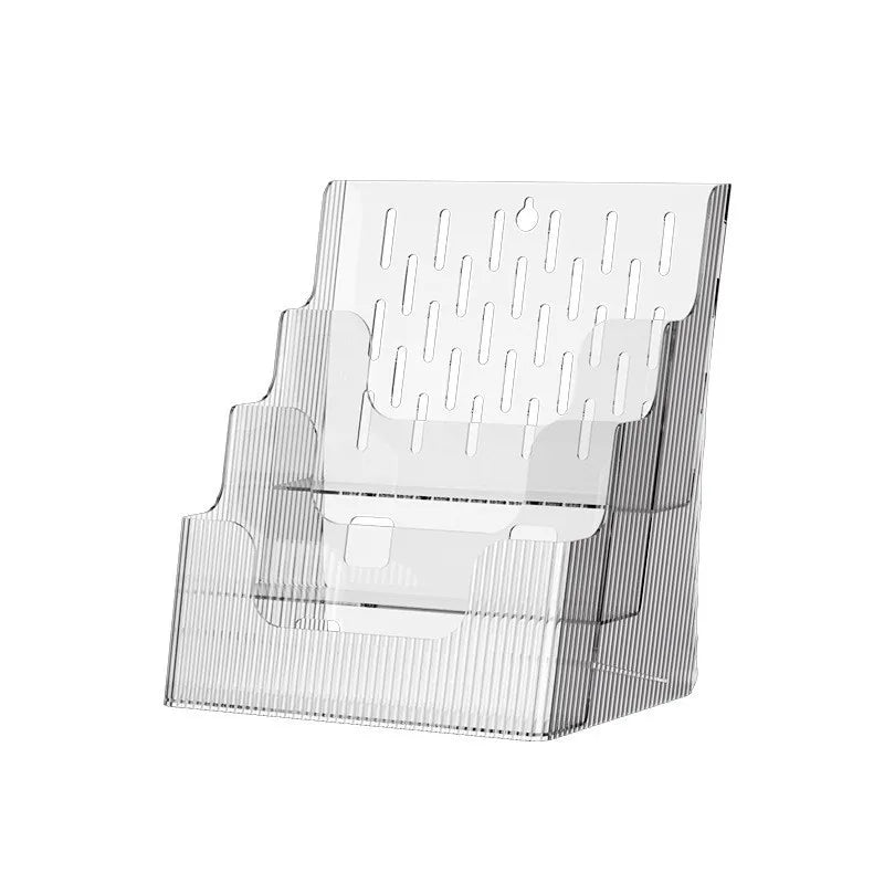 Multi-Functional Plastic Desktop Storage Box Organizer for Multi-Layer Folder Storage Office Data Stationery Rack Living Room