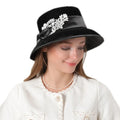 Women Retro French Style Black Velvet Fedora Bowler Derby Church Dress Bucket Hat Cloche Hat Fashion Ladies Winter Hats