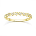 OAHLAN Fine Jewelry 1.8MM 925 Sterling Silver 14K Gold Plated CZ Wedding Bands Women Love Heart Stackable Half Eternity Rings