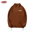 Men's 300 Gsm Vintage Polar Fleece Half Zip up Hoodie 1/4 Quarter Zip Pullover Custom Logo Warm Sweatshirt for Autumn Season
