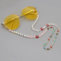Go2boho Evil Eyes Bead Sunglasses Chain Women Facemask Bohemian Custom Letter Sunglasses Straps Eyewear Jewelry Pearl Necklaces