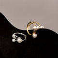 Latest Fashion Design 925 Sterling Silver Jewelry Rings Women Adjustable Pearl Ring