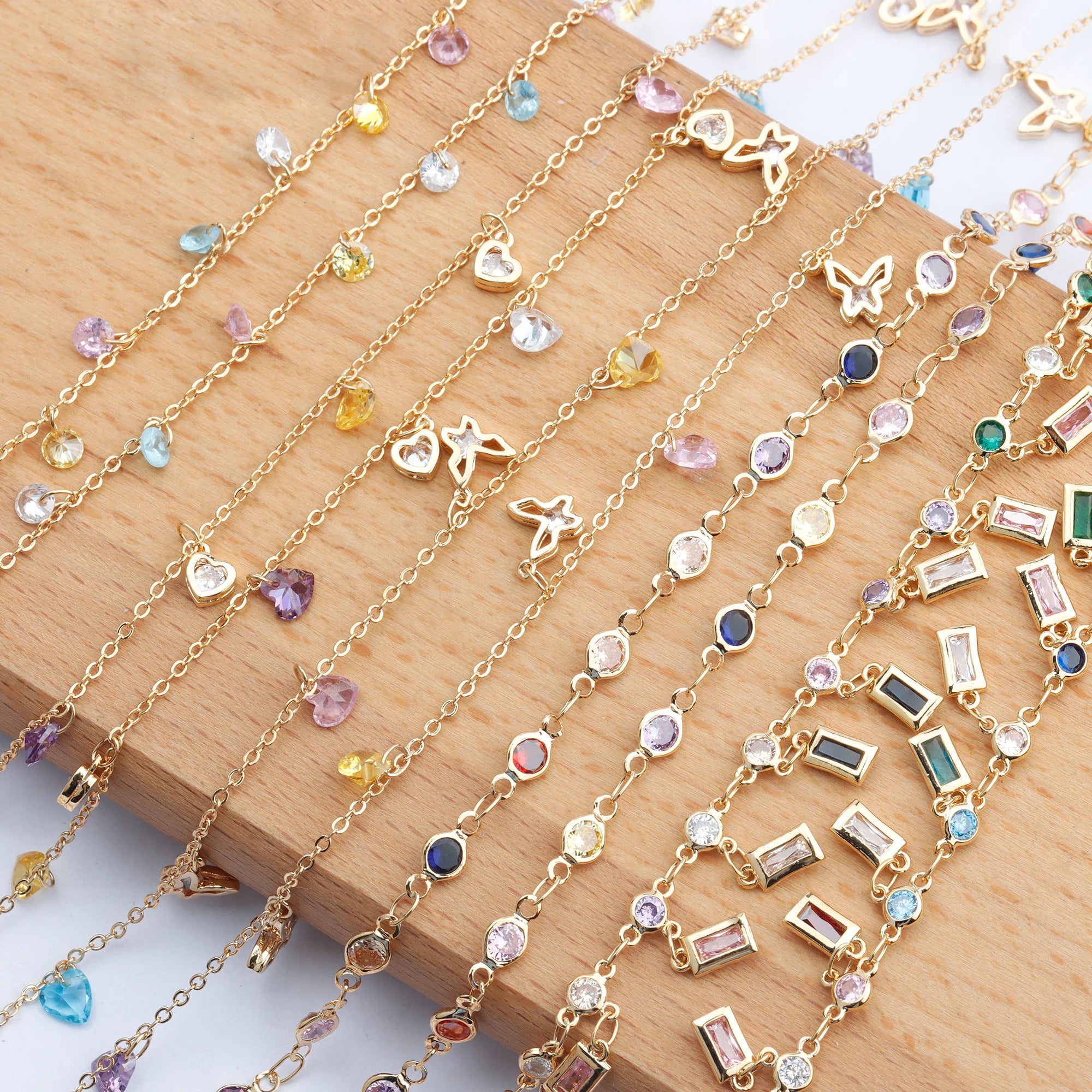 C83   1m/lotFashion Metal Zircon Tassel Clavicle Chain Diy Necklace Bracelet Jewelry Making Accessories
